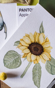 Girasol en acuarela